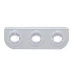 Stainless Light Bracket With 3X 3 LED 3/4" Mini Lights - White LED/Clear Lens