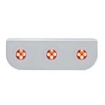 Stainless Light Bracket With Three 4 LED Fastener Lights - Red LED/Clear Lens