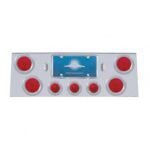 Stainless Rear Center Panel With 4X 4" Lights & 3X 2-1/2" Beehive Lights & Bezels