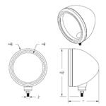 Stainless Steel "BULLET" Classic Headlight Housing - No Turn Signal - Image 4