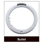 Stainless Steel Bullet Classic Headlight 6014 Bulb & LED Turn Signal - Amber Lens - Image 4