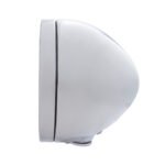 Stainless Steel Bullet Classic Headlight H4 With 10 Amber LED & Dual Mode LED Signal - Amber Lens - Image 3