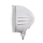 Stainless Steel Bullet Embossed Stripe Headlight 5 LED Bulb & Dual Mode LED Signal - Amber Lens - Image 2