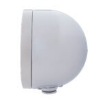 Stainless Steel Bullet Half Moon Headlight H6024 Bulb & LED Turn Signal - Amber Lens - Image 3