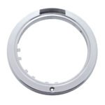 Stainless Steel Bullet Half Moon Headlight H6024 Bulb & LED Turn Signal - Amber Lens - Image 5