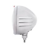 Stainless Steel Classic Embossed Stripe Headlight 11 LED Bulb & Dual Mode LED Signal - Amber Lens - Image 2