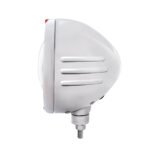 Stainless Steel Classic Embossed Stripe Headlight 5 LED Bulb & Dual Mode LED Signal-Amber Lens - Image 2