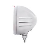 Stainless Steel Classic Embossed Stripe Headlight 6014 & Dual Mode LED Signal - Amber Lens - Image 2