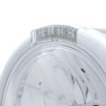 Stainless Steel Classic Half Moon Headlight Crystal H4 Bulb & LED Turn Signal - Clear Lens - Image 2