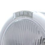 Stainless Steel Classic Half Moon Headlight H4 Bulb & LED Turn Signal - Clear Lens - Image 2