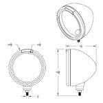Stainless Steel "Classic" Headlight No Bulb & Turn Signal Light - Amber Lens - Image 4