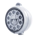 Stainless Steel Guide 682-C Headlight 11 LED Bulb & Dual Mode LED Signal-Clear Lens - Image 2