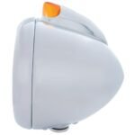 Stainless Steel Guide 682-C Headlight 6014 & Original Style LED Signal - Amber Lens - Image 2