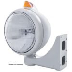 Stainless Steel Guide 682-C Headlight 6014 & Original Style LED Signal - Amber Lens - Image 3