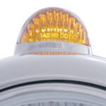 Stainless Steel Guide 682-C Headlight H4 & Dual Mode LED Signal - Amber Lens - Image 2