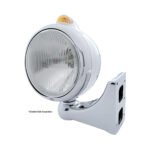 Stainless Steel Guide 682-C Headlight H4 & Dual Mode LED Signal - Amber Lens - Image 4