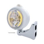 Stainless Steel Guide 682-C Headlight H4 With Amber LED & Dual Mode LED Signal-Clear Lens - Image 4
