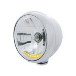 Stainless Steel Guide 682-C Style Headlight H4 Bulb With 10 Amber LED