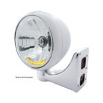 Stainless Steel Guide 682-C Style Headlight H4 Bulb With 10 Amber LED - Image 3