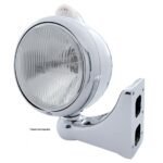 Stainless Steel Guide 682-C Style Headlight H4 & LED Turn Signal - Clear Lens - Image 4