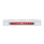 Stainless Top Mud Flap Plate With 11 LED 17" Light Bar & Bezel - Red LED/Red Lens (Each)
