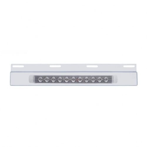 Stainless Top Mud Flap Plate With 11 LED 17" Light Bar - Red LED/Clear Lens (Each)