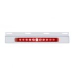 Stainless Top Mud Flap Plate With 11 LED 17" Light Bar - Red LED/Red Lens (Each)