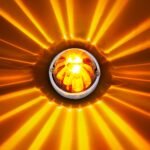 Star-Burst Glass Watermelon Light Flush Mount Kit-Amber LED/Amber Lens - Image 9