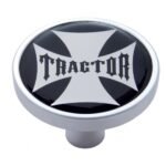 "Tractor" Short Air Valve Knob - Black Maltese Cross Sticker