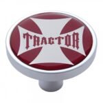 "Tractor" Short Air Valve Knob - Red Maltese Cross Sticker