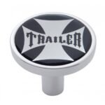 "Trailer" Long Air Valve Knob - Black Maltese Cross Sticker