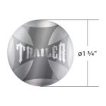 "Trailer" Maltese Cross Air Valve Knob Candy Color Sticker Only - Liquid Silver - Image 3