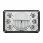 ULTRALIT - 4" X 6" LED Headlight With Dual Function 6 Amber LED Position Lights - Low Beam - Image 2