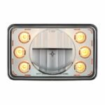 ULTRALIT - 4" X 6" LED Headlight With Dual Function 6 Amber LED Position Lights - Low Beam