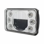 ULTRALIT - 4" X 6" LED Headlight With Dual Function 6 Amber LED Position Lights - Low Beam - Image 4
