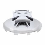 Universal Chrome Front Hubcap With Iron Cross Spinner - 7/16" Lip