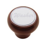 "Washer" Wood Deluxe Dash Knob - Stainless Plaque