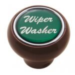 "Wiper/Washer" Wood Deluxe Dash Knob - Green Glossy Sticker