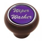 "Wiper/Washer" Wood Deluxe Dash Knob - Purple Glossy Sticker
