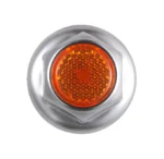 33mm X 2" Chrome Steel Reflector Nut Cover With Flange - Amber (50 Pcs) - Image 2
