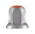 33mm X 2" Chrome Steel Reflector Nut Cover With Flange - Amber (50 Pcs) - Image 4