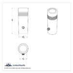 1-5/8" Short Toggle Switch Extension With Color Crystal - Blue Crystal - Image 2