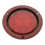 10 LED 4" Round Reflex Flange Mount Light (Stop, Turn & Tail) - Red LED/Red Lens - Image 2