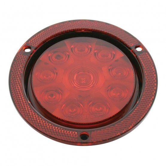10-LED-4-Round-Reflex-Flange-Mount-Light-Stop-Turn-Tail-Red-LEDRed-Lens-1 10 LED 4" Round Reflex Flange Mount Light (Stop, Turn & Tail) - Red LED/Red Lens - Image 2