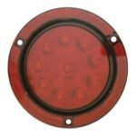 10 LED 4" Round Reflex Flange Mount Light (Stop, Turn & Tail) - Red LED/Red Lens - Image 3