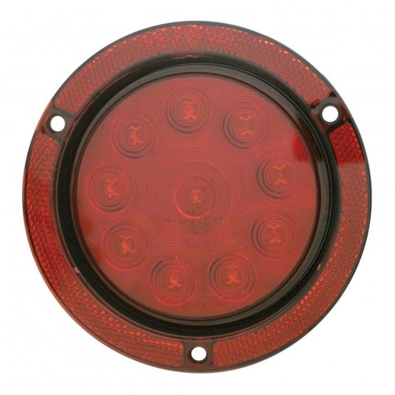 10-LED-4-Round-Reflex-Flange-Mount-Light-Stop-Turn-Tail-Red-LEDRed-Lens-2 10 LED 4" Round Reflex Flange Mount Light (Stop, Turn & Tail) - Red LED/Red Lens - Image 3