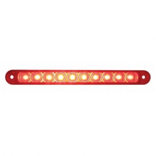 10 LED 6-1/2" Light Bar Only (Stop, Turn & Tail) - Red LED/Red Lens (Bulk)