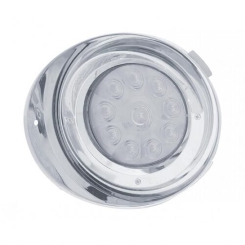 10 LED Freightliner Daytime Running Light Conversion Kit With Visor (Driver) - Amber LED/Clear Lens