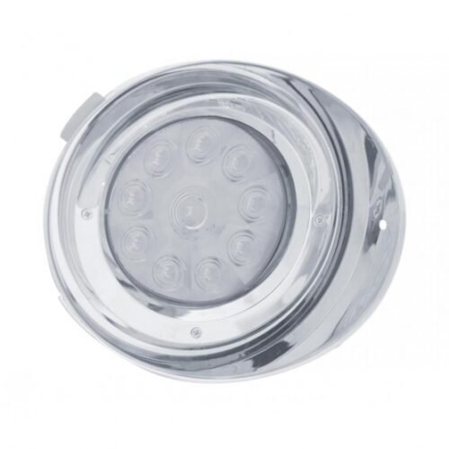 10 LED Freightliner Daytime Running Light Conversion Kit With Visor (Passenger) - Amber LED/Clear Lens