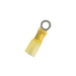 12-10 AWG 1/2" Stud CS Heat Shrink Ring Terminal - Yellow (4-Pack)
